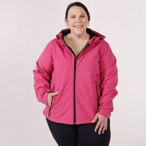 NWT Pulse Women's Plus Size Soft Shell Jacket  Fall Coat 1X 16 Solid Pink